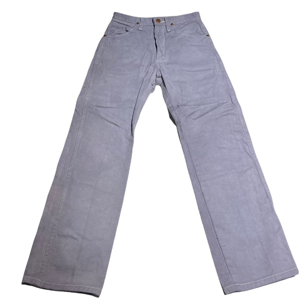 lavender dyed wrangler straight leg jeans